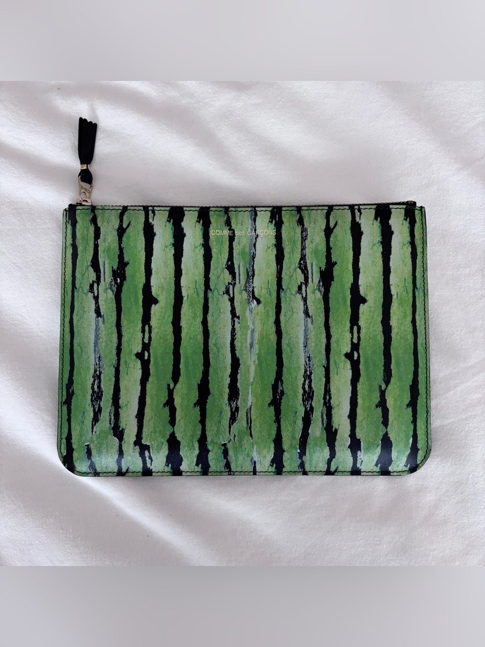Comme des Garçons CdG x Denim Tears Green Stripe Watermelon XL Zip Pouch new